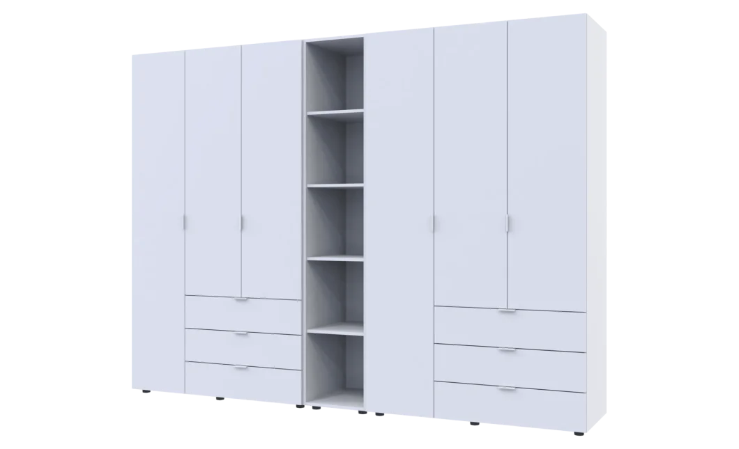 Set Doros Gelar s regálem Bílý 3+3 dveře 270,6×49,5×203,4 (42005036)