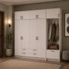 Šatní skříň Doros Rondi s věšákem a nástavcem Kašmír 4 dvere 220x52x236 (42005396)