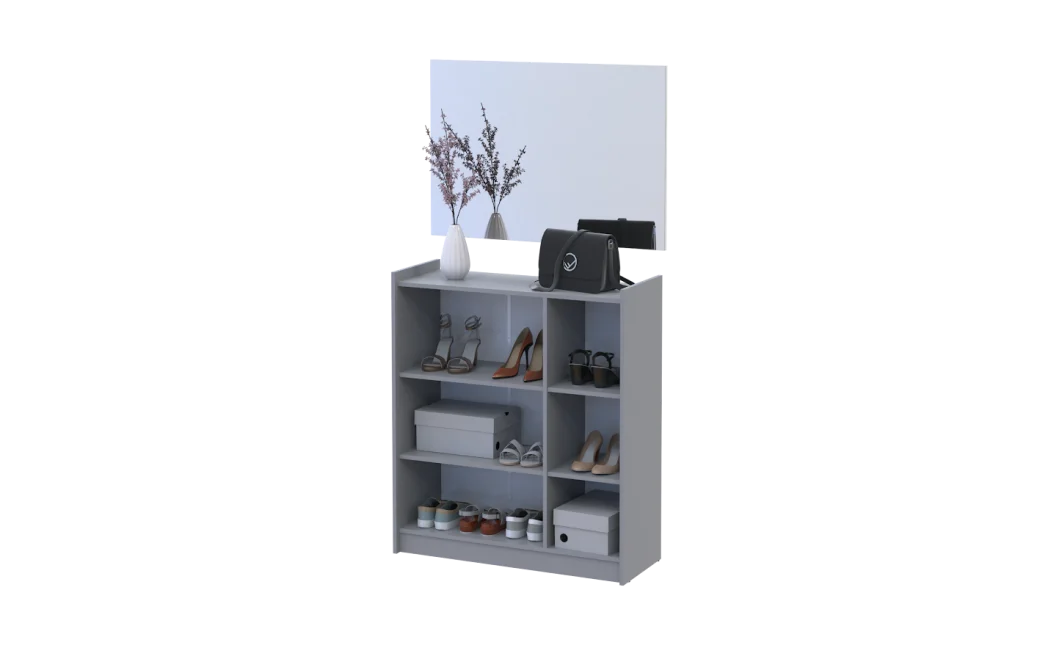 Botník se zrcadlem Doros Kassel Šedý 3 DTD 97×40×110 (42005509)