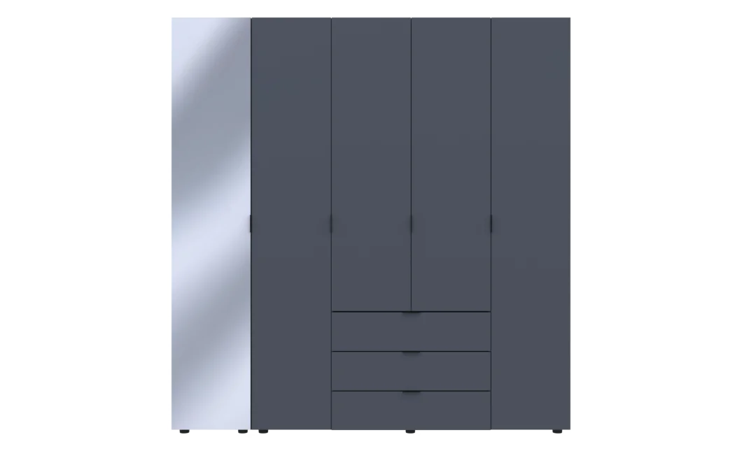 Skříň na oblečení Doros Gelar Grafit 4 dveře/zrcadlo 194 × 49,5 × 203,4 (42002161)