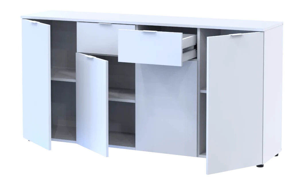 Komoda Doros Ron 7 Bílý 4 dveře 2 zásuvky 160 × 38 × 81 (44900222)