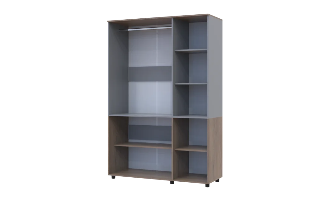 Skříň na oblečení Doros Thorn Cremona Cannolo/Šedá 3 DTD tyč 135х51.6х200 (44900503)