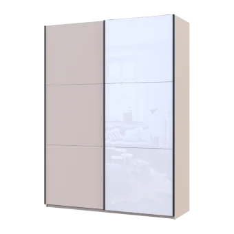 Šatní skříň s posuvnými dveřmi Doros G-Caiser Kašmír / Bílá 1 DTD / 1 sklo / 3 části 180x60x240 (42005322)