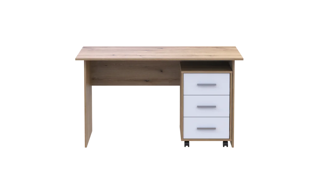 Kancelářský stůl Doros T3 Dub Evok/Bílý Dřevo 120 × 68 × 78 (41901064)