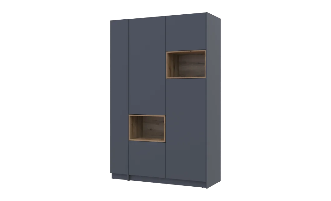 Šatní skříň s výklenkem a regálem Doros Dale Antracit/Dub Evok 2 dveře 143,2×52×220 (42005337)