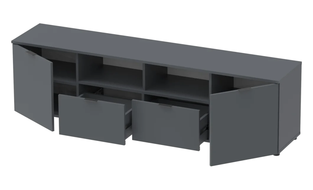 Komoda Doros Ron 4 Grafit 2 dveře 2 zásuvky 180 × 38 × 50 (44900234)