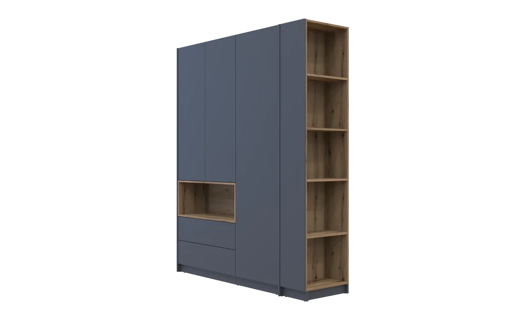 Šatní skříň s výklenkem a regálem Doros Dale Antracit/Dub Evok 3 dveře 178×52×220 (42005338)