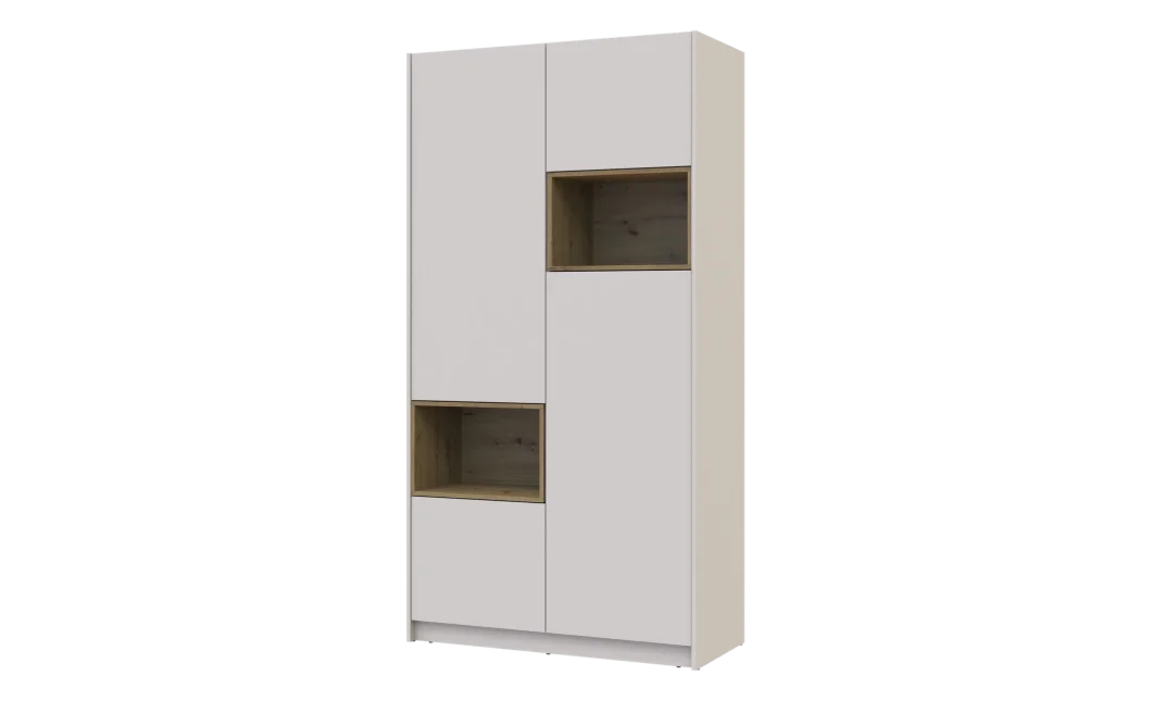 Skříň na oblečení s nikou Doros Dale Kašmír/Dub Artisan 2 dveře 115,2 × 52 × 220 (80737725)
