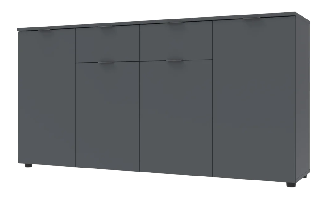 Komoda Doros Ron 7 Grafit 4 dveře 2 zásuvky 160 × 38 × 81 (44900236)