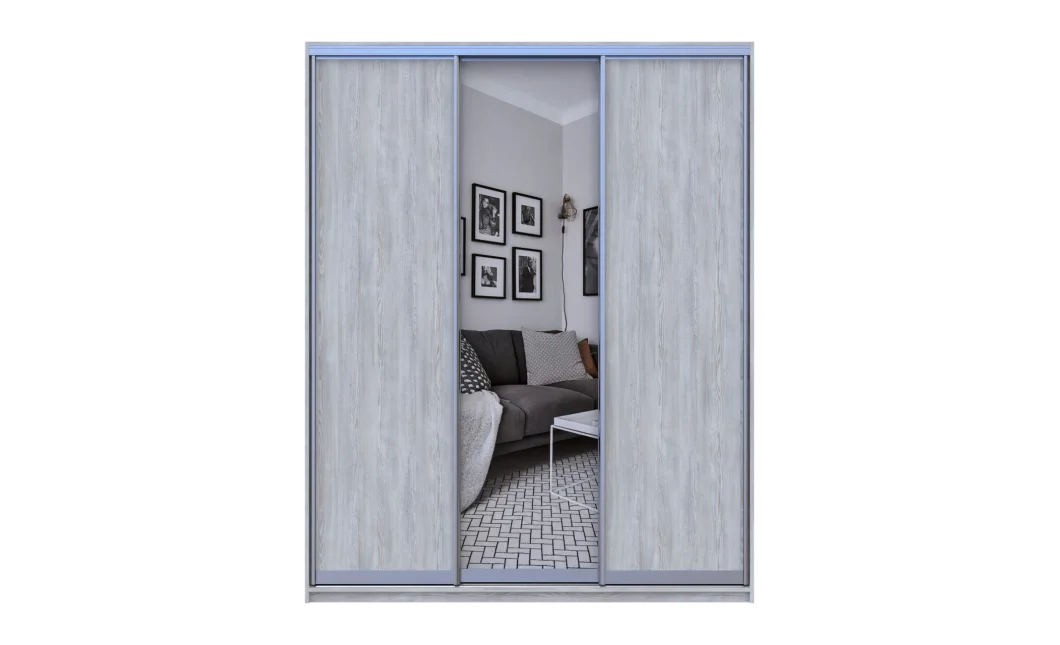Šatní skříň Doros City Light Borovice Natti 2 DTD / 1 zrcadlo 180×60×225 (80736522)