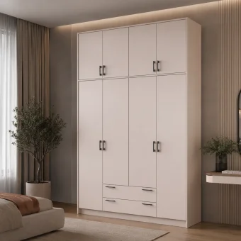 Šatní skříň Doros Rondy s s vysokým nástavcem Kašmír 4 dvere 160x52x260 (80738488)