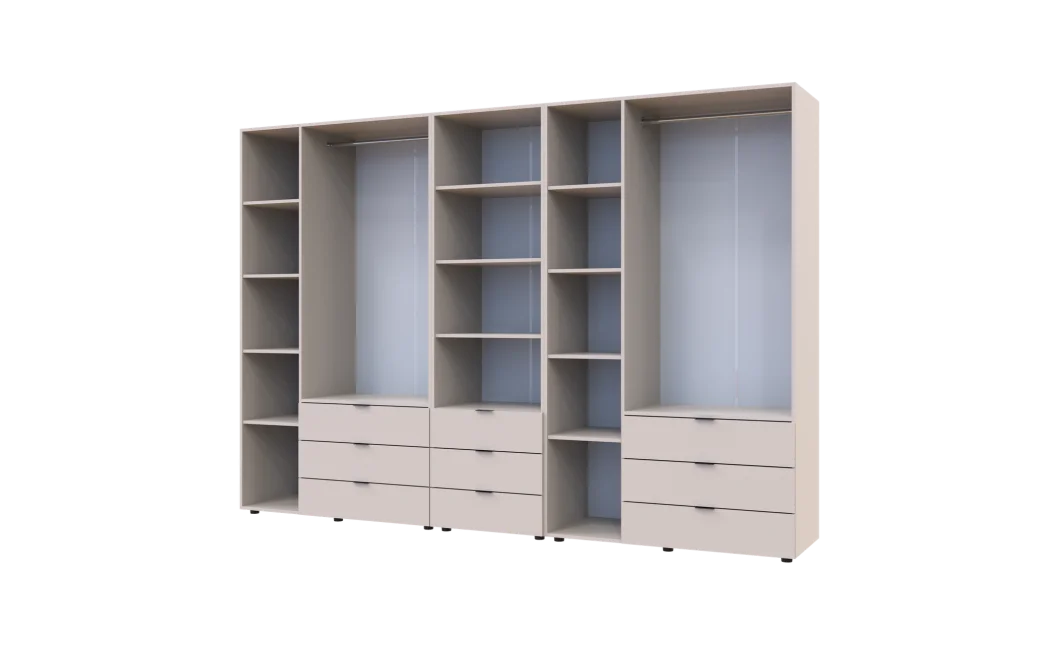 Šatní skříň Doros Gelar Kašmír 3+3 dveře s regálem 292,4×49,5×203,4 (42005178)