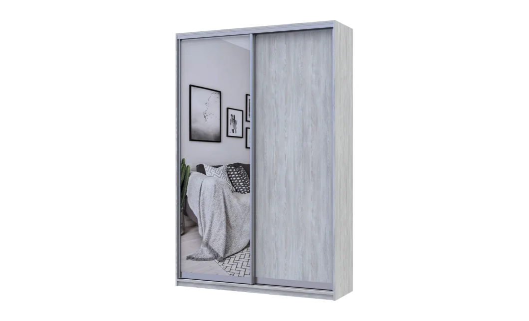 Šatní skříň Doros City Light Borovice Natti 1 DTD / 1 zrcadlo 120×60×225 (80736498)