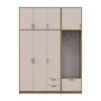Šatní skříň Doros Rondi s věšákem a vysokým nástavcem Dub Artisan / Kašmír, 3 dvere 181×52×260 (42005288)