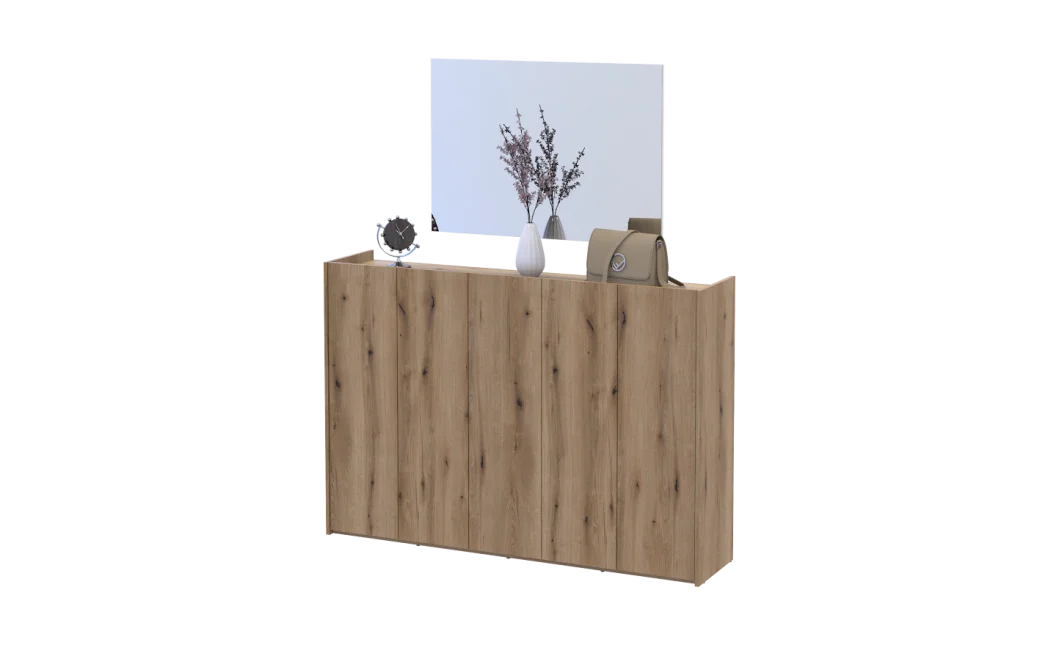 Botník se zrcadlem Doros Kassel Dub Evok 5 DTD 159×40×110 (42005502)