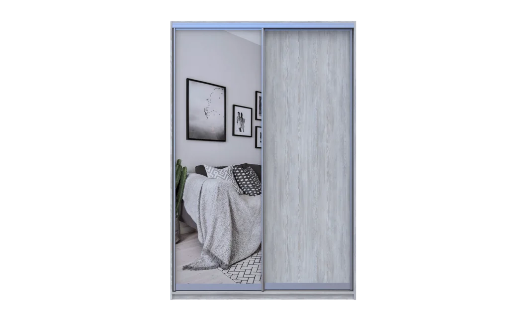 Šatní skříň Doros City Light Borovice Natti 1 DTD / 1 zrcadlo 120×60×225 (80736498)