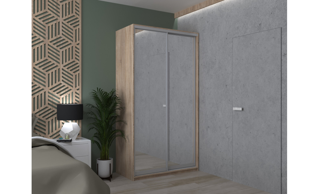 Šatní skříň Doros City Light Dub Sonoma 2 zrcadla 120×60×225 (42002036)