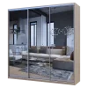Šatní skříň Doros City Light Dub Sonoma 3 zrcadla 225×60×225 (42002138)