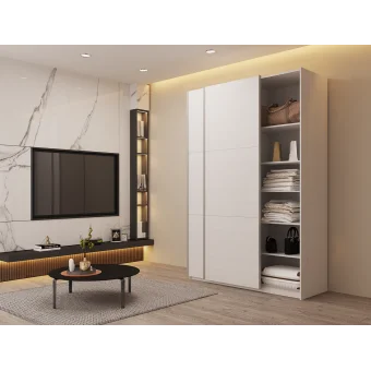 Skříň s posuvnými dveřmi Doros G-Caiser Bílá 2 DTD / 3 části 160x60x240 (42002104)