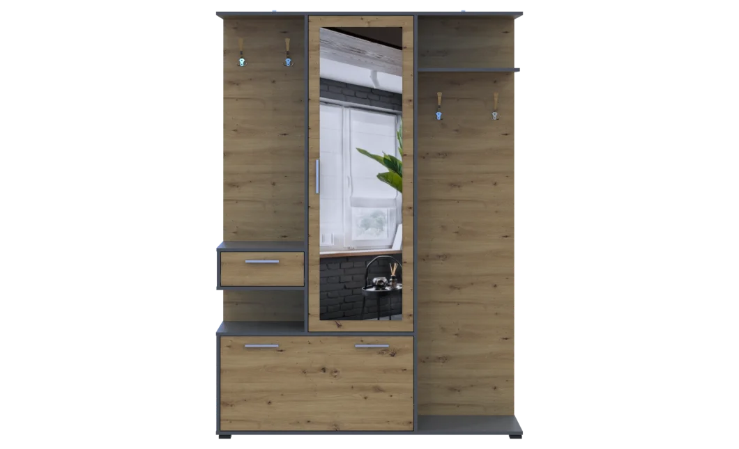 Předsíň Doros Finch Grafit / Dub Artisan 145 × 37 × 202 (44900220)