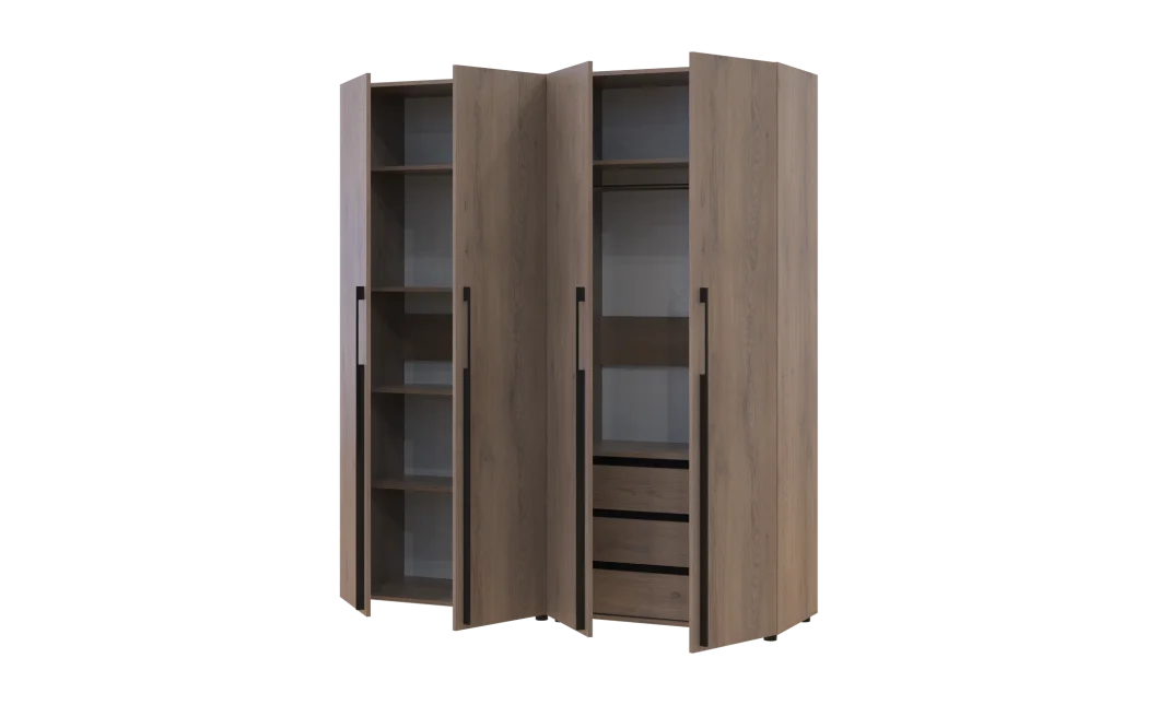 Kleiderschrank mit Regalen und Schubladen Doros Kasper Cremona Cannolo 2+2 LTD 180 × 50 × 204 cm (42005535)