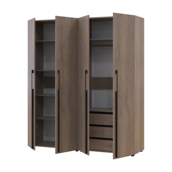 Kleiderschrank mit Regalen und Schubladen Doros Kasper Cremona Cannolo 2+2 LTD 180 × 50 × 204 cm (42005535)