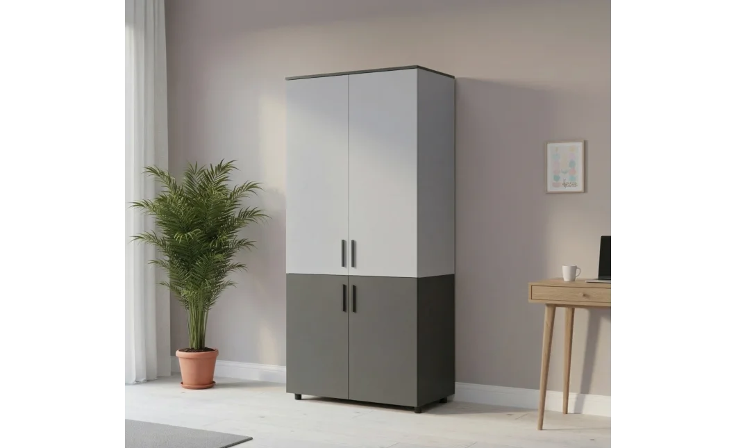 Skříň na oblečení Doros Thorn Antracit/Šedá 2 DTD tyč 90х51.6х200 (44900471)