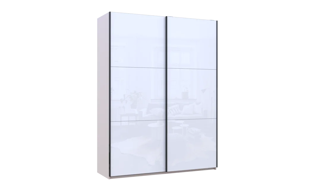 Šatní skříň s posuvnými dveřmi Doros G-Caiser Kašmír / Bílá 2 skla / 3 části 180x60x240 (42005325)