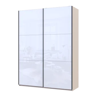 Šatní skříň s posuvnými dveřmi Doros G-Caiser Kašmír / Bílá 2 skla / 3 části 180x60x240 (42005325)