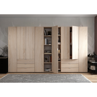 Set Doros Gelar s regálem Dub Sonoma 4+4 dveře 348,2×49,5×203,4 (42005053)