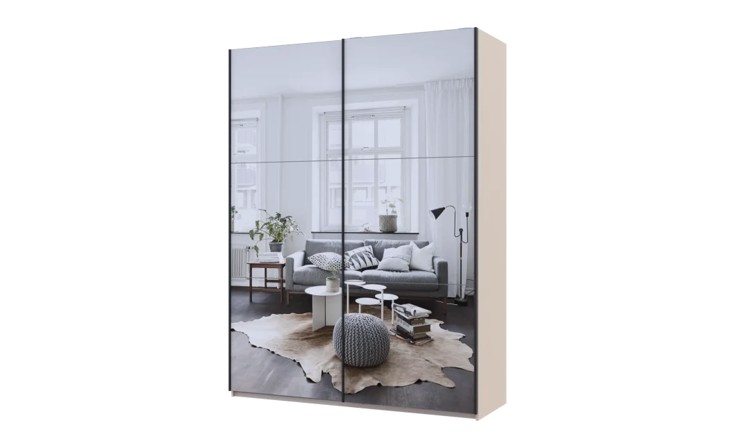 Šatní skříň s posuvnými dveřmi Doros G-Caiser Kašmír 2 zrcadla / 3 části 180x60x240 (42005324)