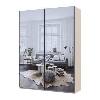 Šatní skříň s posuvnými dveřmi Doros G-Caiser Kašmír 2 zrcadla / 3 části 180x60x240 (42005324)