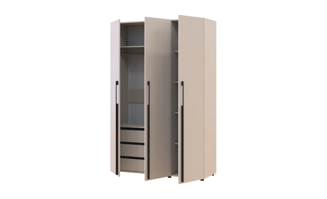 Kleiderschrank mit Schubladen Doros Kasper Kaschmir 3 LTD 135 × 50 × 204 cm (42005561)