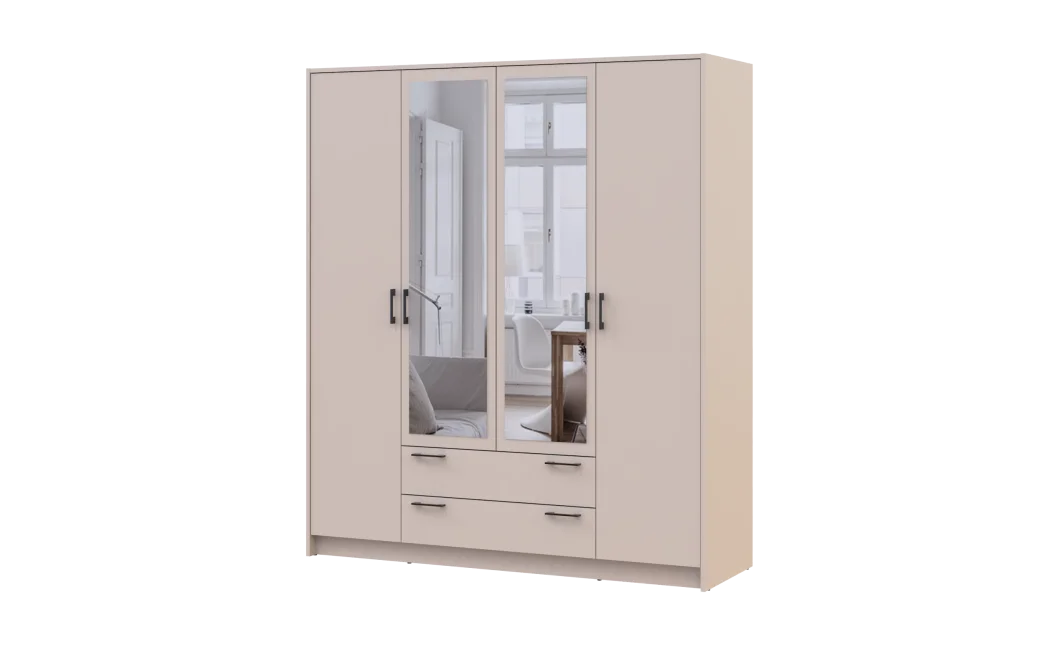 Šatní skříň Doros Rondy se zrcadlem Kašmír 4 dvere 160x52x195 (80738478)
