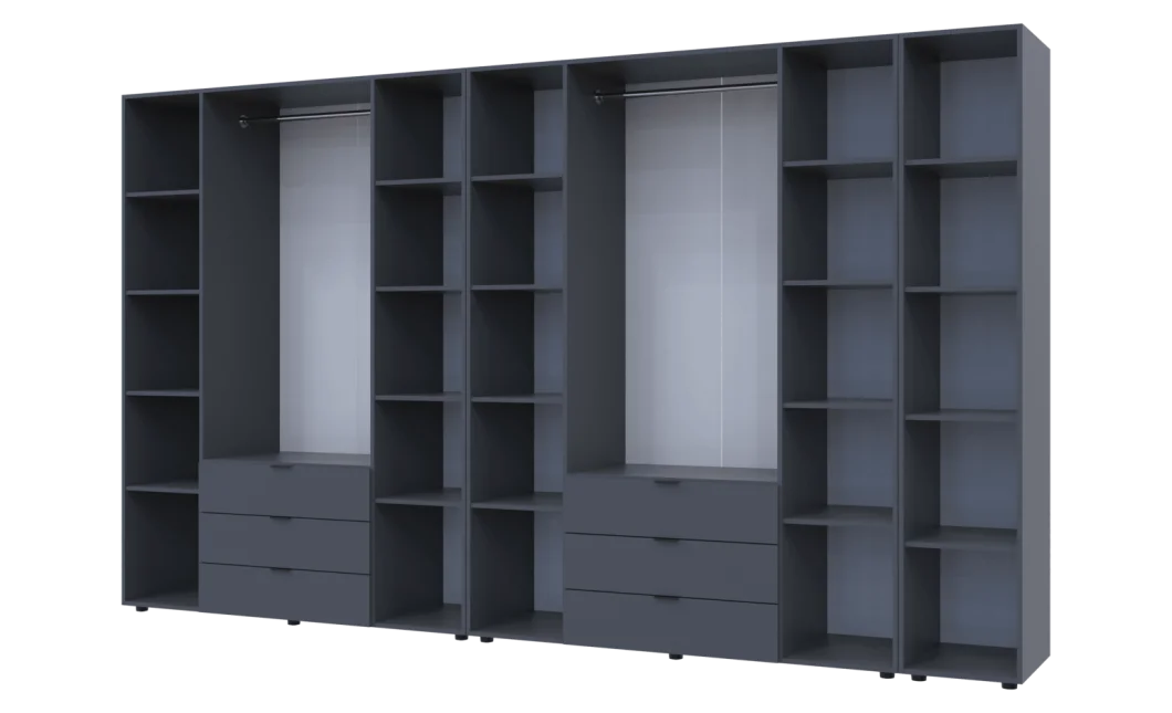 Set Doros Gelar s regálem Grafit 4+4 dveře 348,2×49,5×203,4 (42005065)
