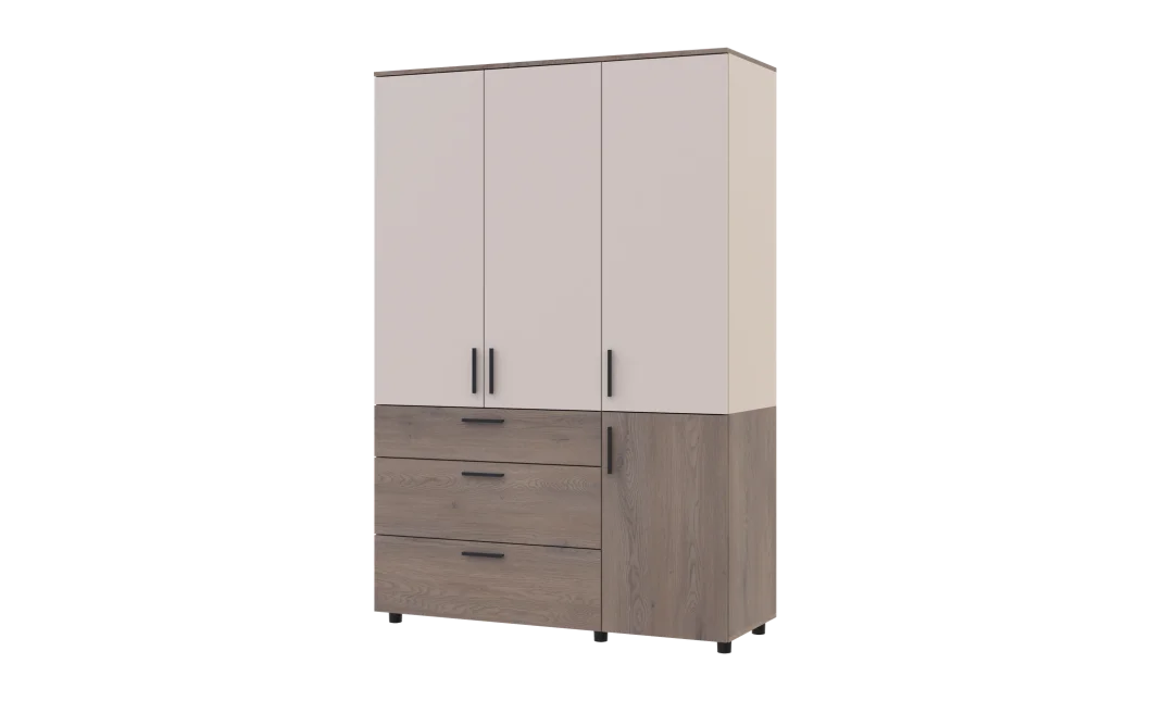 Skříň na oblečení Doros Thorn Cremona Cannolo/Kašmír 3 DTD/3Š tyč 135х51.6х200 (44900501)