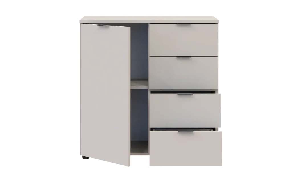 Komoda Doros Ron 1 1 dveře 4 zásuvky Kašmír 80 × 38 × 81 (41516043)