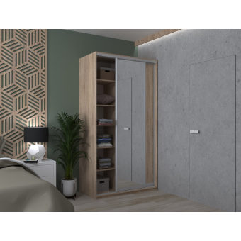 Šatní skříň Doros City Light Dub Sonoma 1 DTD / 1 zrcadlo 120×60×225 (42002035)