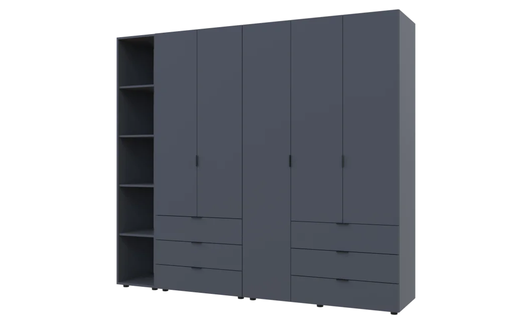 Set Doros Gelar s regálem Grafit 2+3 dveře 231,9×49,5×203,4 (42005057)