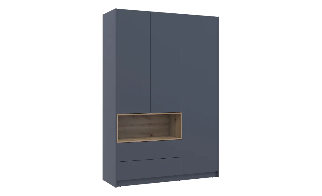 Skříň na oblečení s nikou Doros Dale Antracit/Dub Evok 3 dveře 150 × 52 × 220 (44900526)