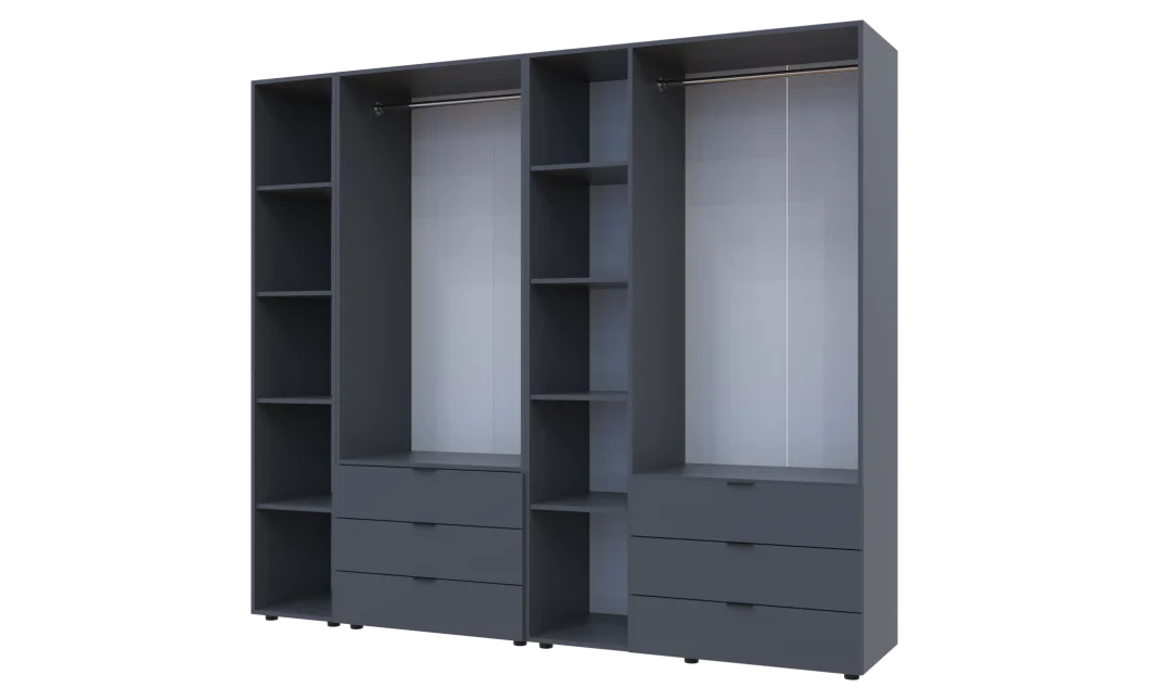 Set Doros Gelar s regálem Grafit 2+3 dveře 231,9×49,5×203,4 (42005057)