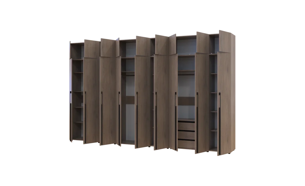 Kleiderschrank mit Schubladen, Regalen und Aufsatzschrank Doros Kasper Cremona Cannolo 3+3+3 LTD 405 × 50 × 245 cm (42005737)