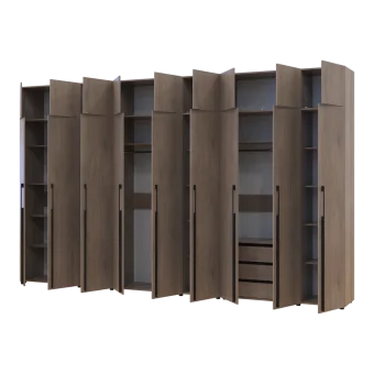 Kleiderschrank mit Schubladen, Regalen und Aufsatzschrank Doros Kasper Cremona Cannolo 3+3+3 LTD 405 × 50 × 245 cm (42005737)