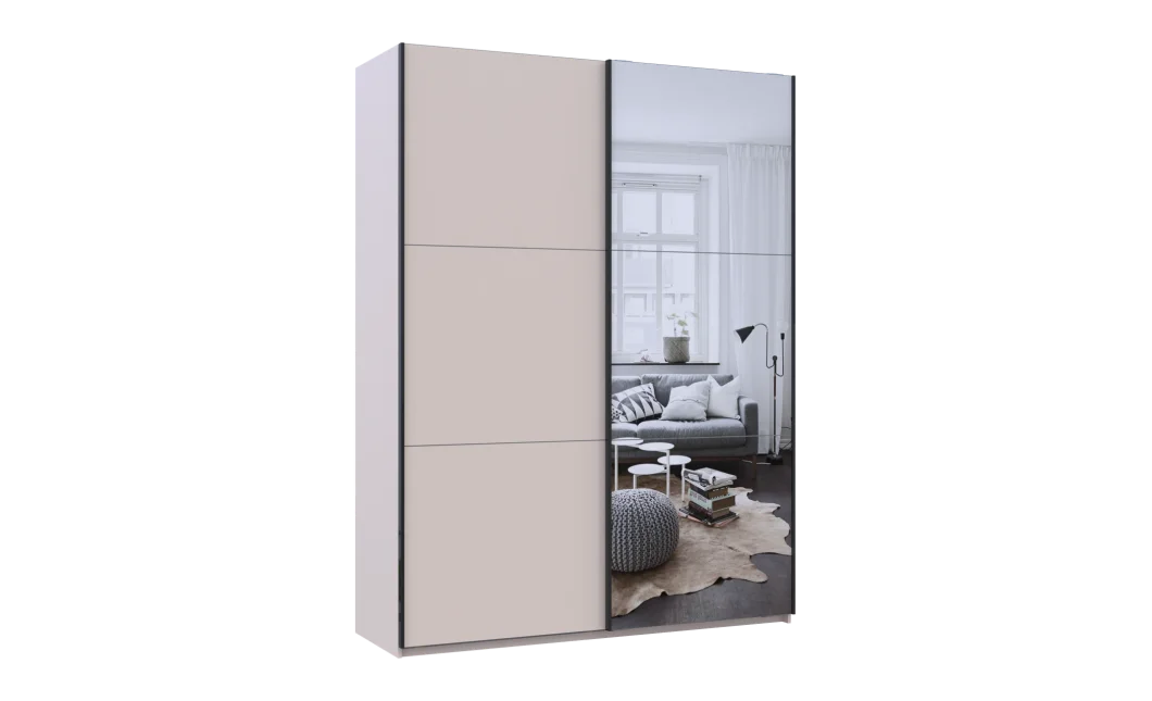 Šatní skříň s posuvnými dveřmi Doros G-Caiser Kašmír / Kašmír 1 DTD / 1 zrcadlo / 3 části 180x60x240 (42005321)