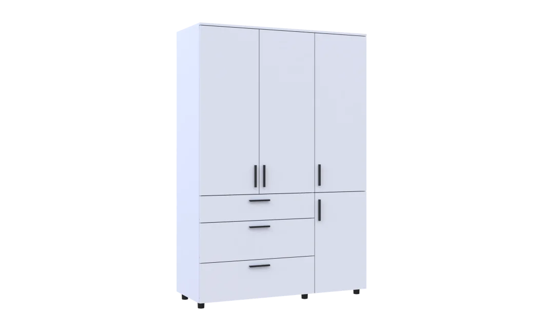 Skříň na oblečení Doros Thorn Bílá 3 DTD/3Š tyč 135х51.6х200 (44900485)