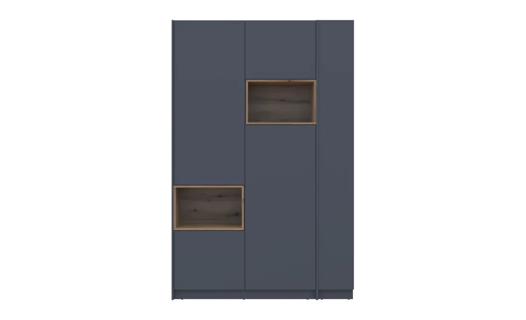 Šatní skříň s výklenkem a regálem Doros Dale Antracit/Dub Evok 2 dveře 143,2×52×220 (42005337)