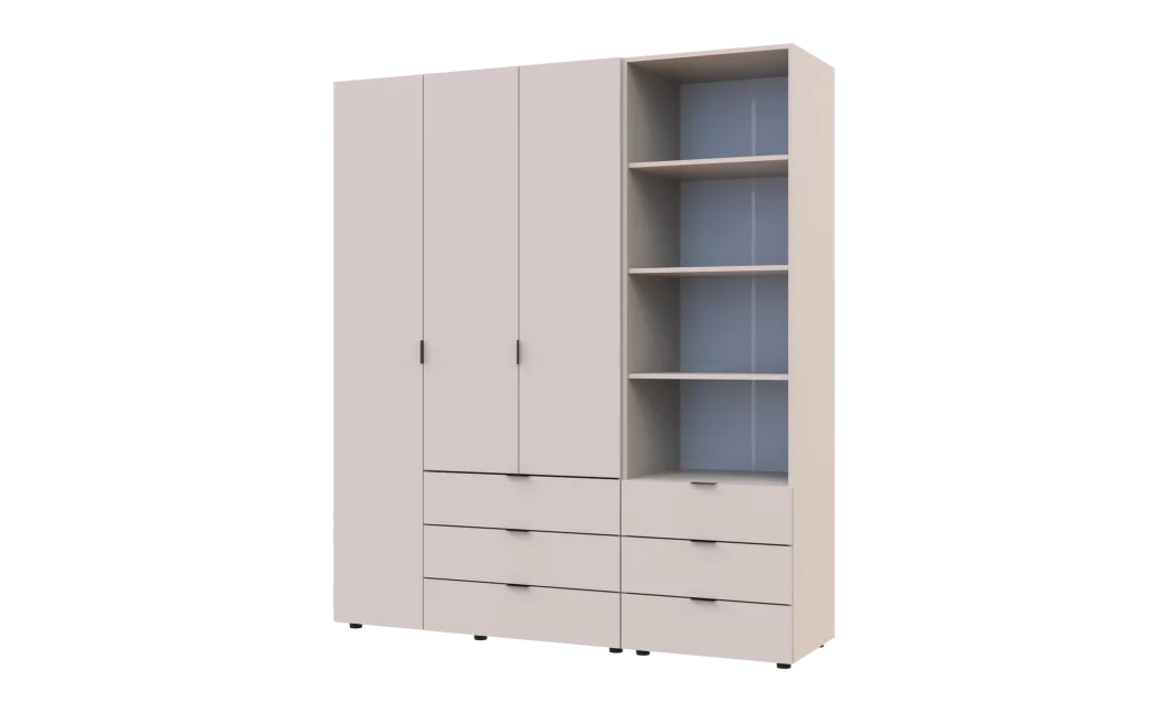 Šatní skříň Doros Gelar Kašmír 3 dveře s regálem 176,2×49,5×203,4 (42005175)