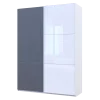 Skříň s posuvnými dveřmi Doros G-Caiser Bílá Grafit/Bílá 1 DTD / 1 sklo / 3 části 180x60x240 (42005094)
