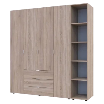 Set Doros Gelar s regálem Dub Sonoma 4 dveře 193,2×49,5×203,4 (42005043)