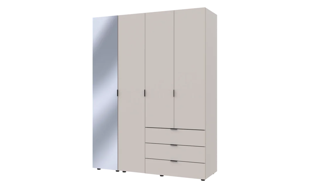 Skříň na oblečení Doros Gelar Kašmír 3 dveře/zrcadlo 155 × 49,5 × 203,4 (80737657)